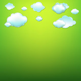 Clouds With Green Background