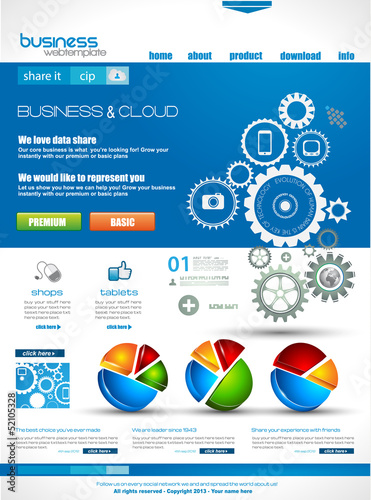 Website template for corporate business and cloud purposes