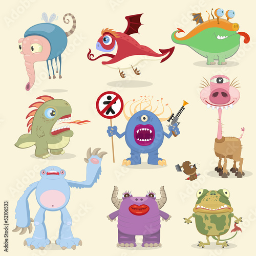 Cartoon monsters collection