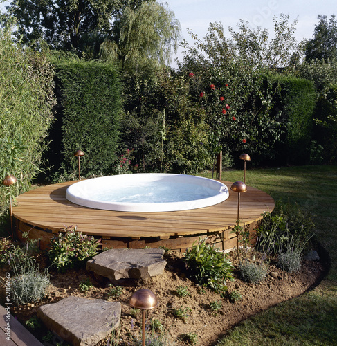 Beautiful outdoor jacuzzi photo