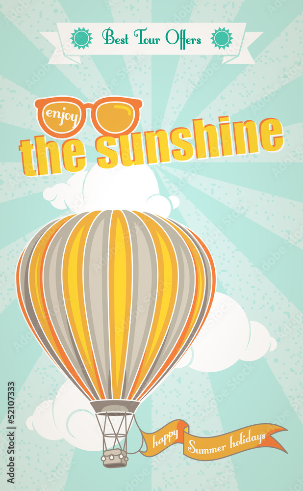 Summer Holidays and hot air balloon Summer Holidays and hot air balloon
