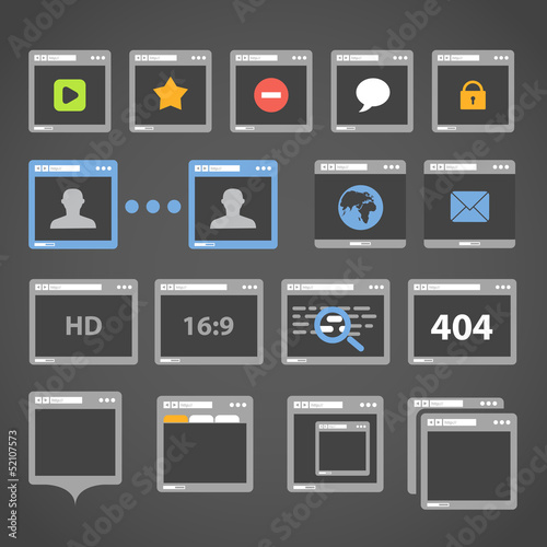 Web browser icons collection