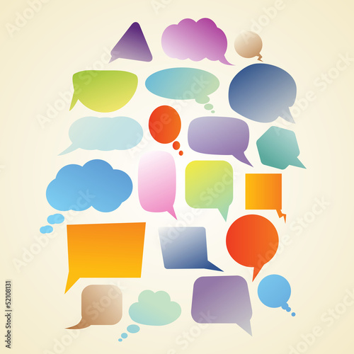 set of speech bubbles