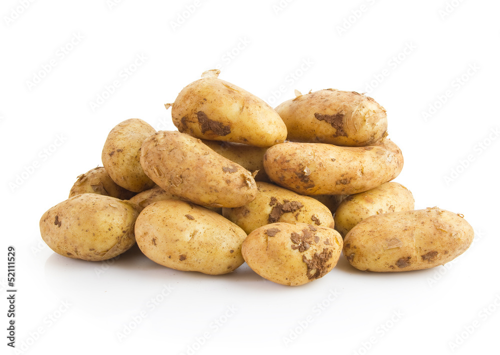 early potatoes, clipping path included early potatoes, clipping path included