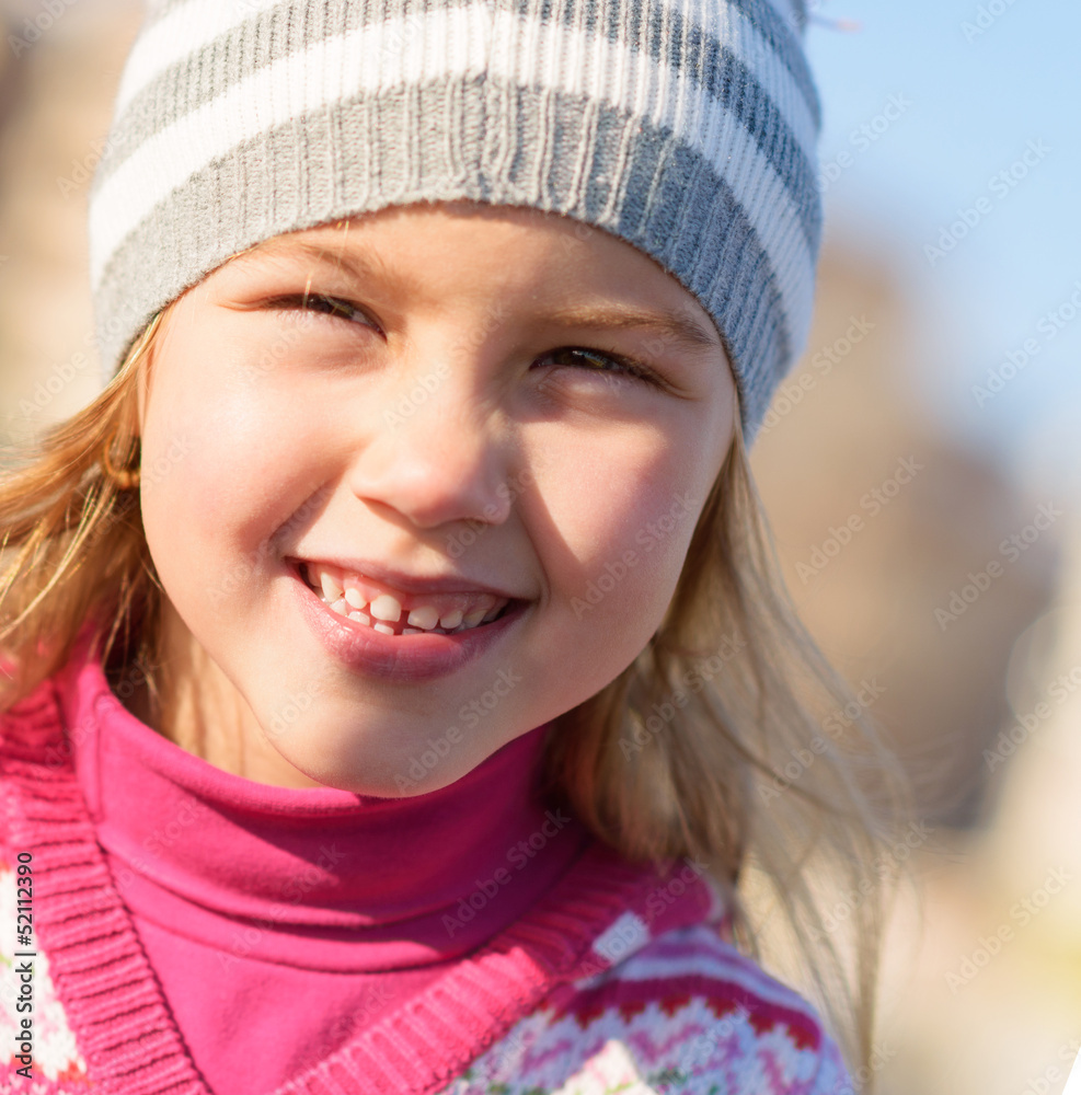 Portrait Of Small Blonde Girl Portrait Of Small Blonde Girl