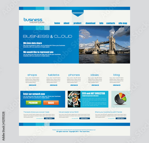 Website template for corporate business and cloud purposes photo