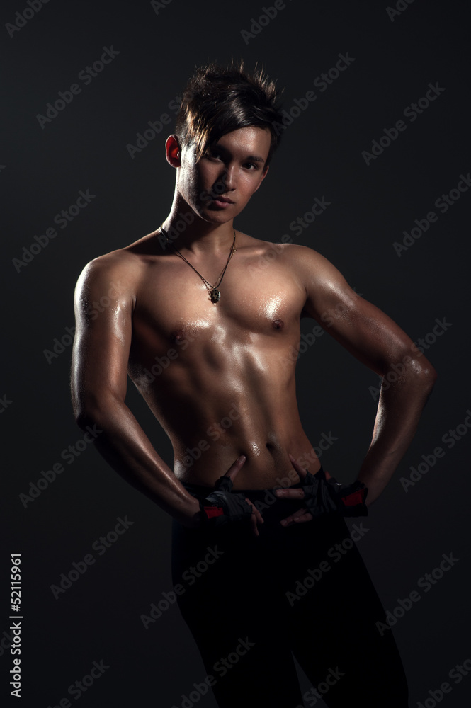 Man dancing ballet in studio Man dancing ballet in studio