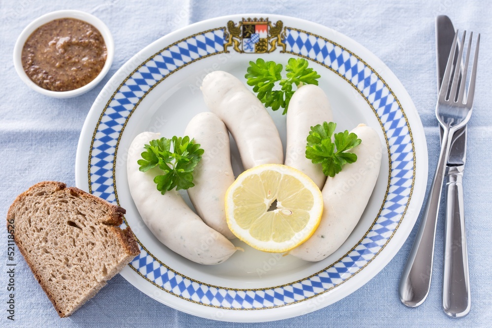Oktoberfest white sausages with sweet mustard Oktoberfest white sausages with sweet mustard