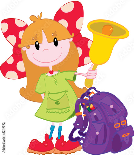 Little girl with a bell