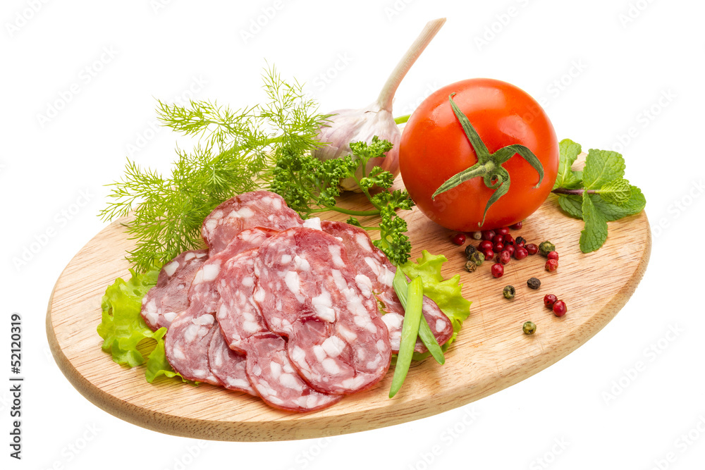 Fresh ripe salami