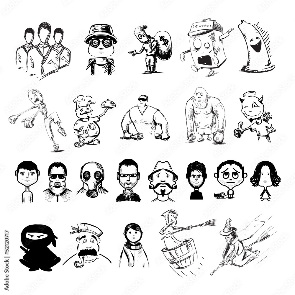 Naklejka premium Characters professions people collection