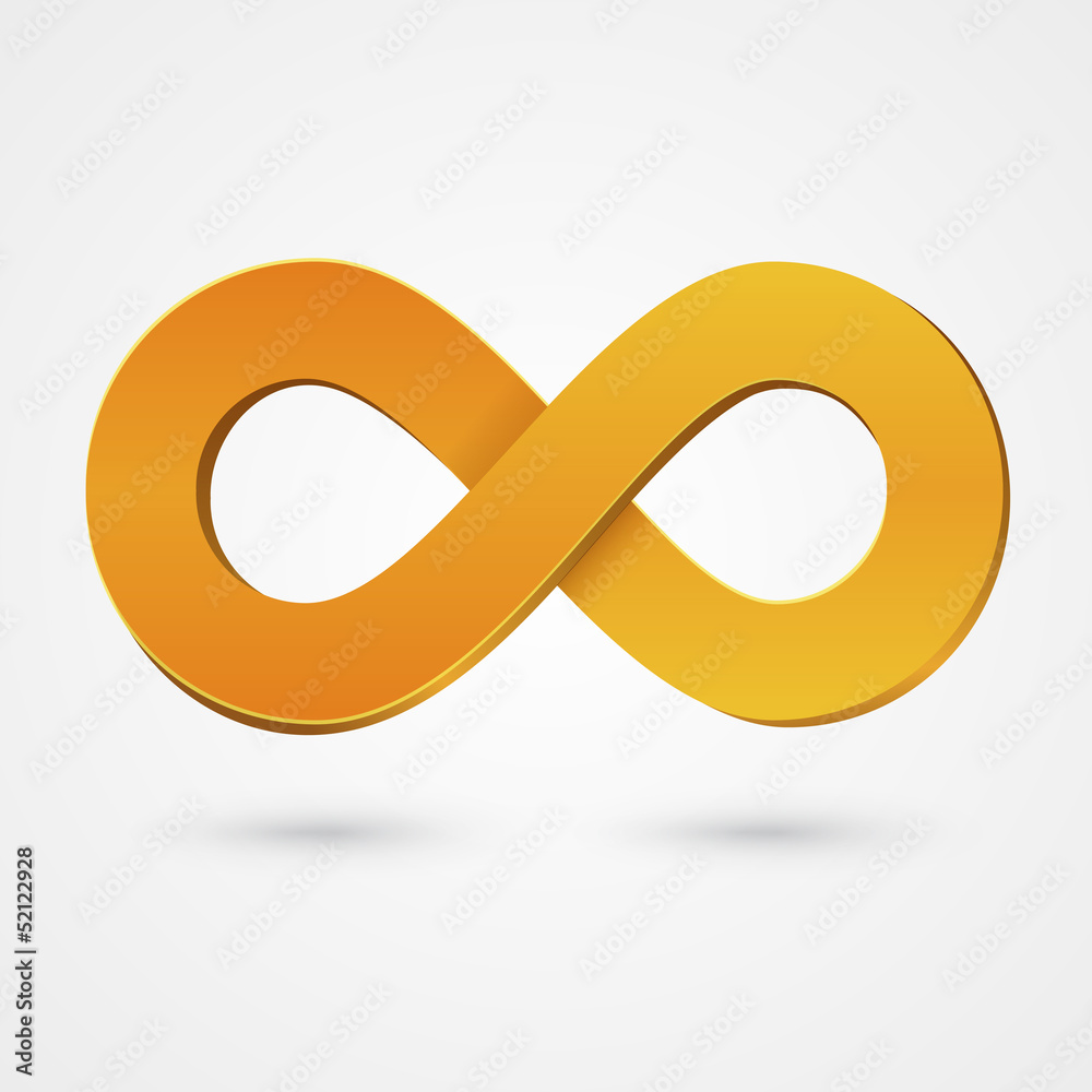 Abstract infinity orange sign Abstract infinity orange sign