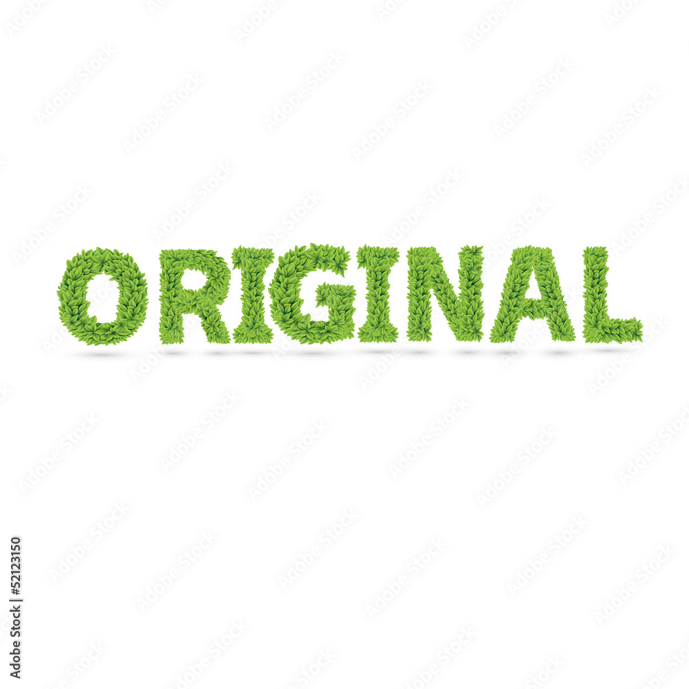 Original text of green leaves Original text of green leaves