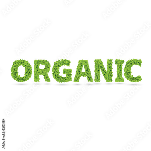 Organic text of green leaves