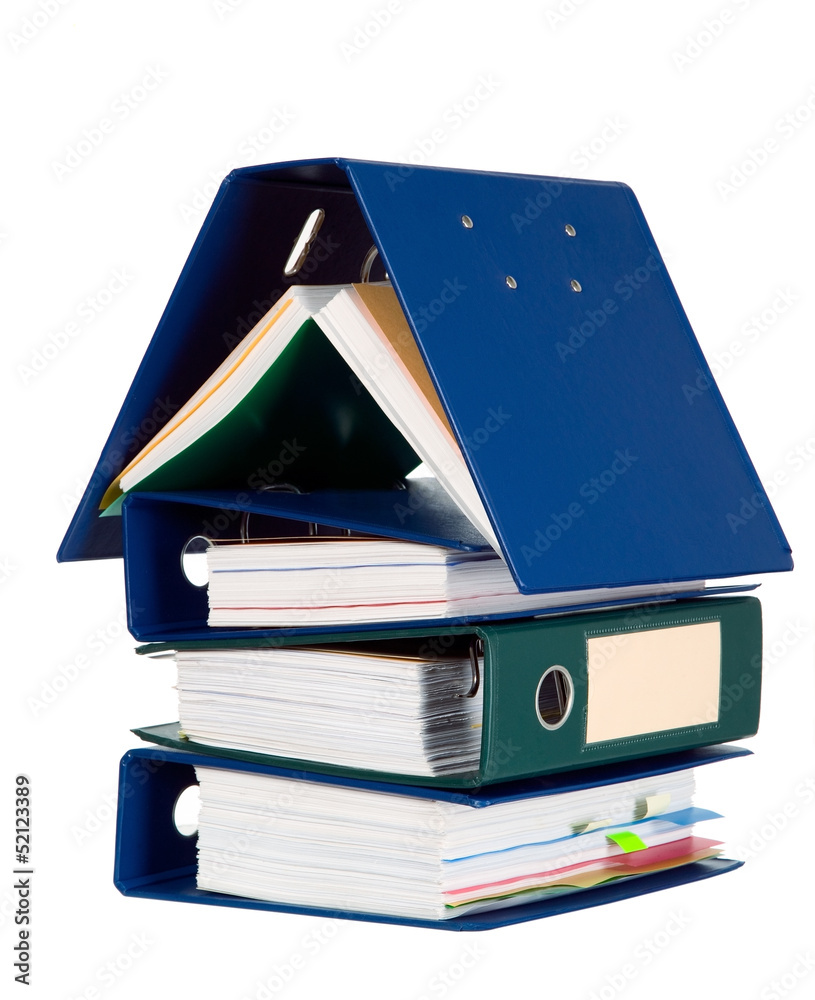 House shape made from many business documents