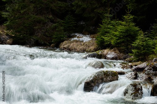 Beautiful waterfall in Tatry woods