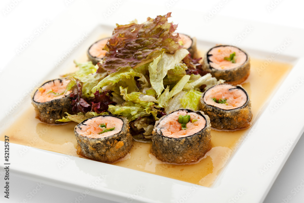 Japanese Cuisine - Deep-fried Sushi Roll Japanese Cuisine - Deep-fried Sushi Roll