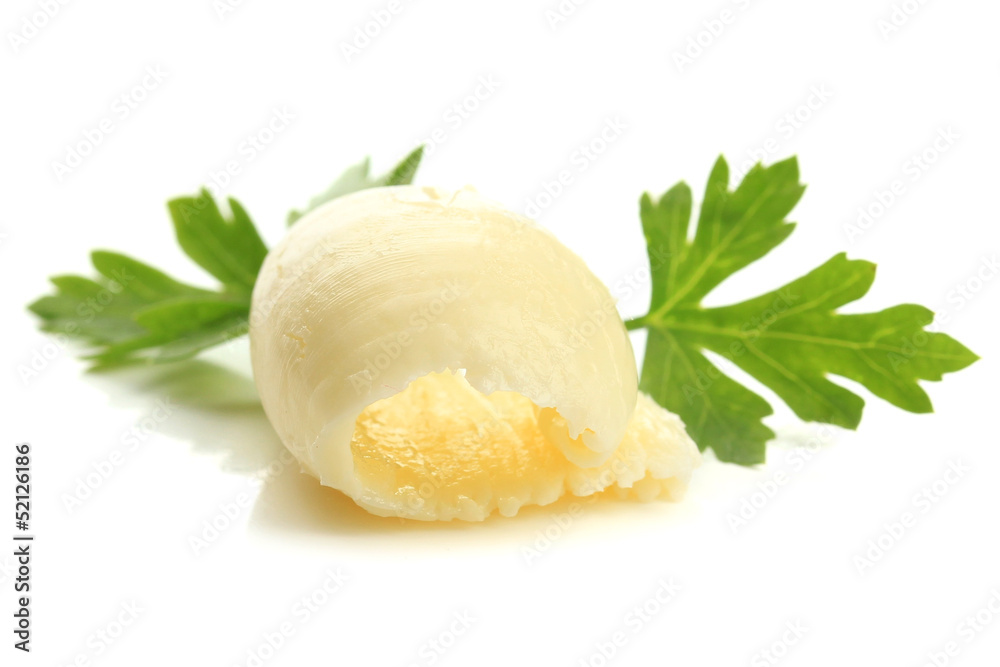 Butter curl, isolated on white Butter curl, isolated on white