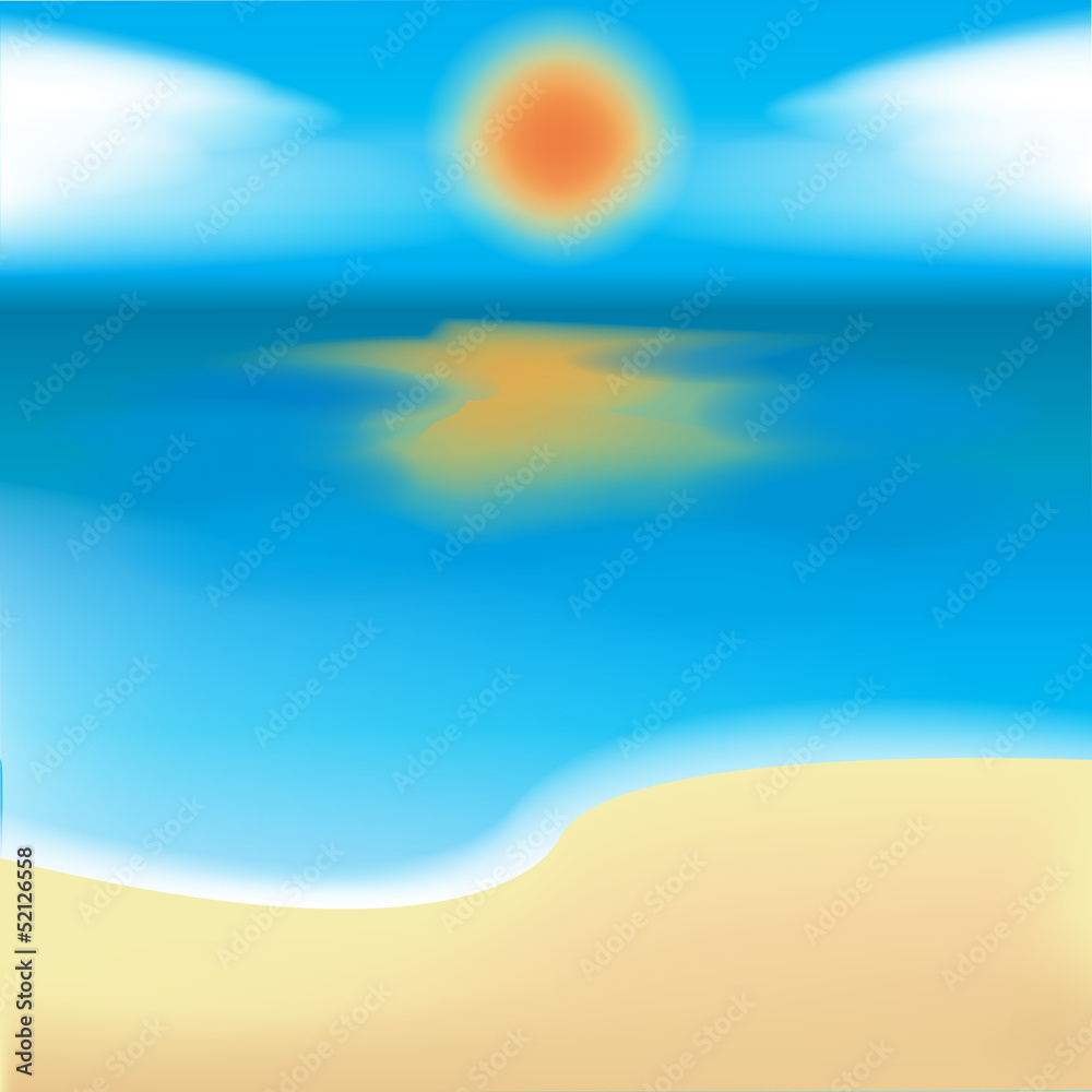 sea, sand and sun in vector