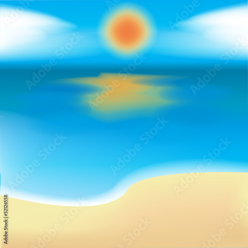 Fototapeta Naklejka Na Ścianę i Meble -  sea, sand and sun in vector