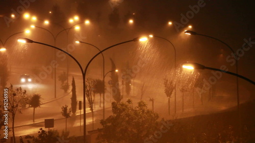 Night under the rain