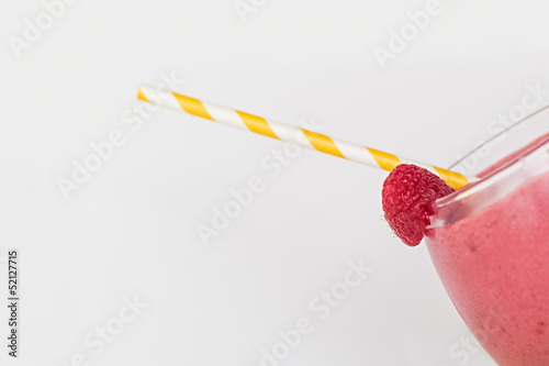 Raspberry Smoothie Selective Focus on Garnish