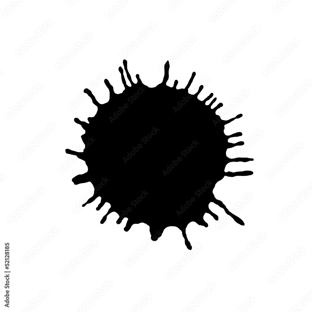 Black blot on a white background