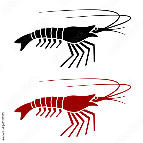 vector shrimp silhouette