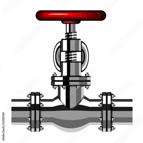 vector industrial valve chrome red