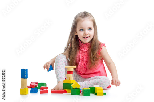 child girl playing with blo...