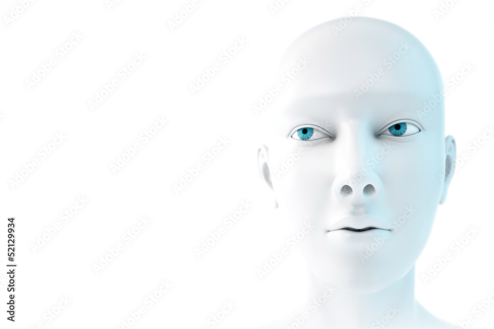 3d white woman face isolated on white background 3d white woman face isolated on white background