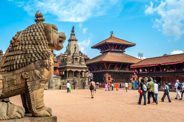 Handdoek met foto Nepal Durbar Square in Bhaktapur Nepal  © milosk50