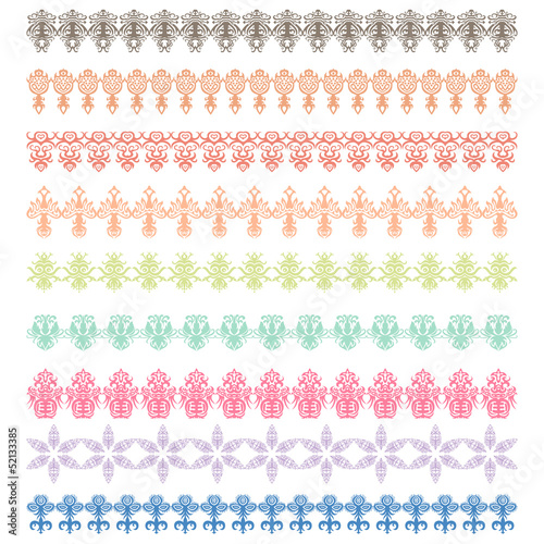 borders, brushes, decorative frames with ornaments