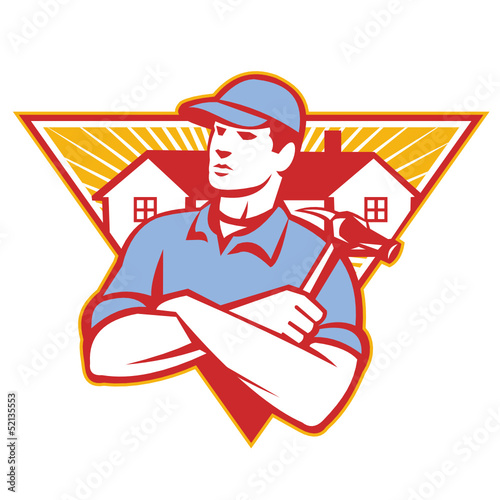 Builder Construction Worker Hammer House