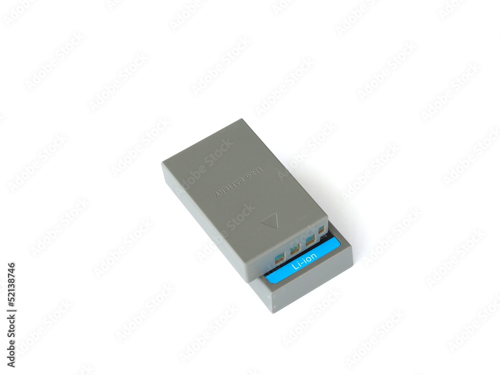 Li-ion battery isolated on white background Li-ion battery isolated on white background