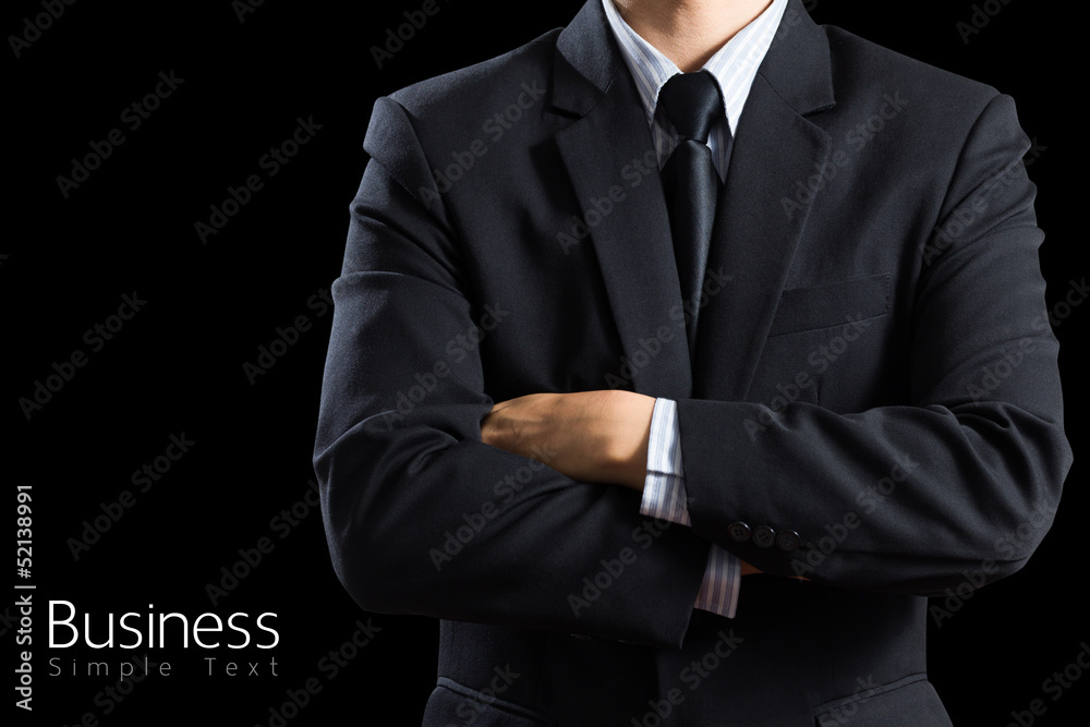 closeup businessman suit Isolated on black background closeup businessman suit Isolated on black background