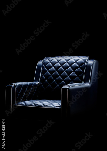 leather armchair black background