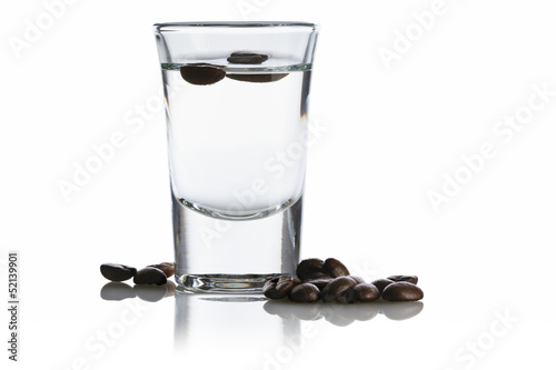 Sambuca and coffee beans