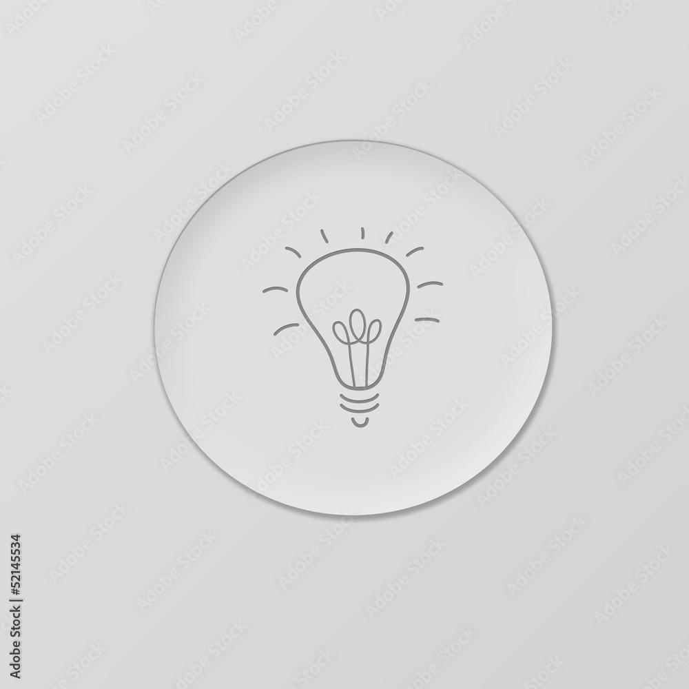 Idea bulb icon on grey background Idea bulb icon on grey background