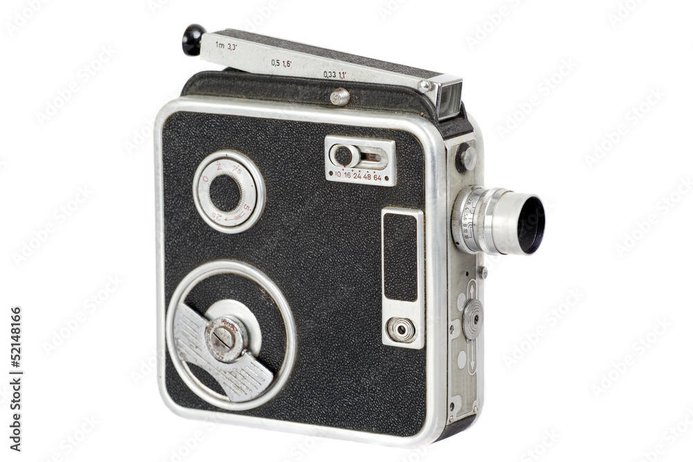 old hand movie camera, isolated on white old hand movie camera, isolated on white