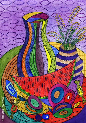 Bright still life with fruit