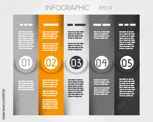 orange column infographic with big rings in middle