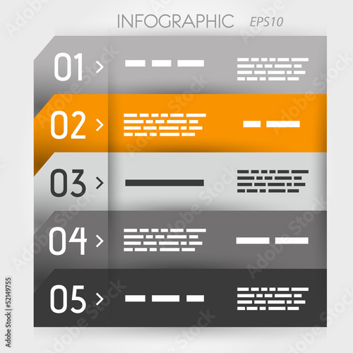 orange infographic five options notebook