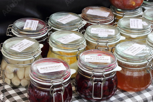 Jams and preserves in jars looking very colourful