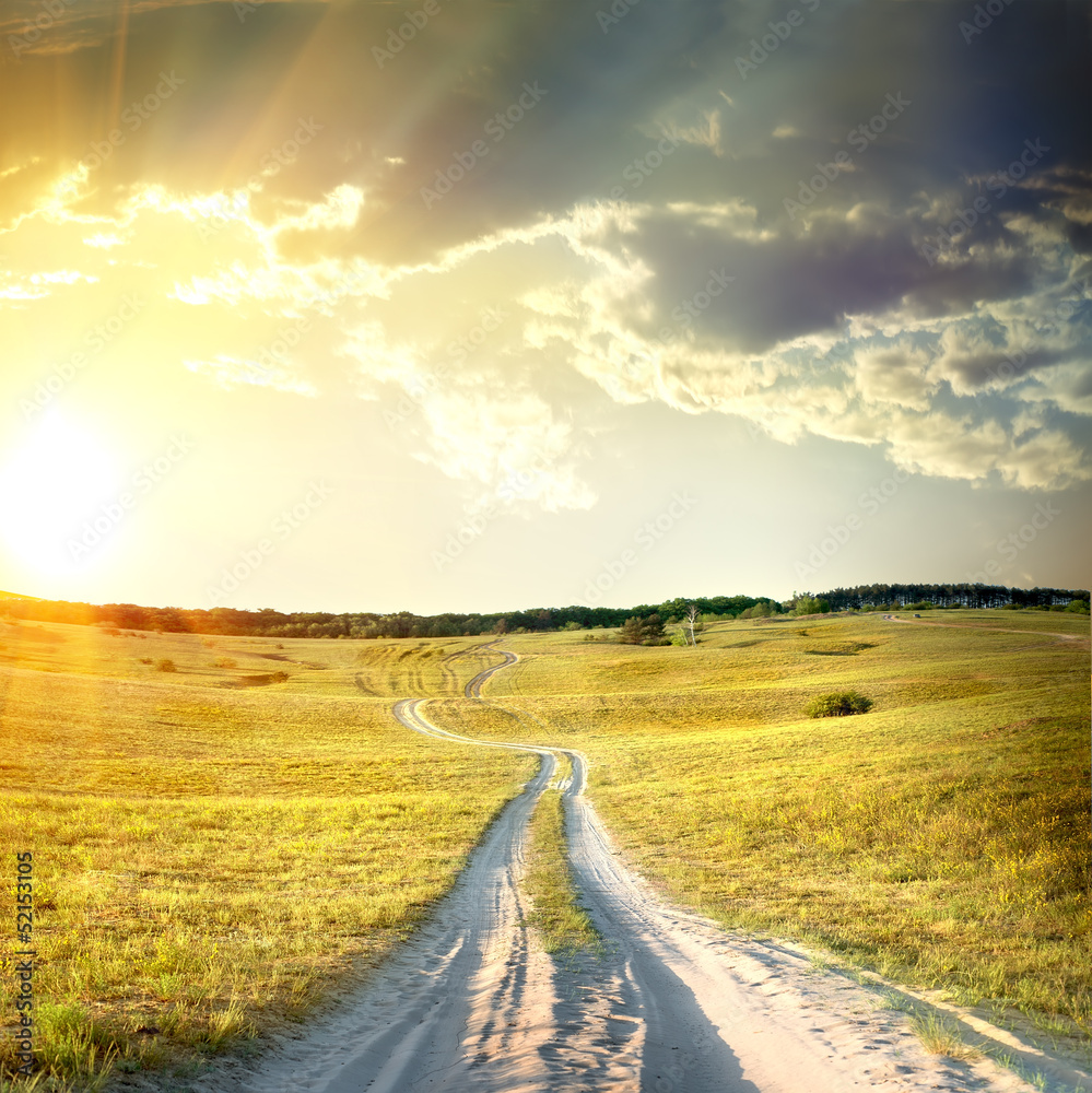 Country road  in autumn