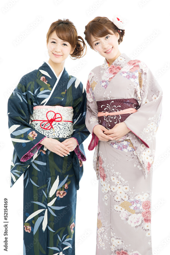 Beautiful japanese kimono women isolated on white background Beautiful japanese kimono women isolated on white background
