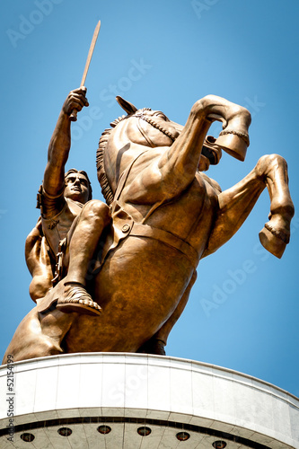 Statue of Alexander the Great in downtown of Skopje, Macedonia
