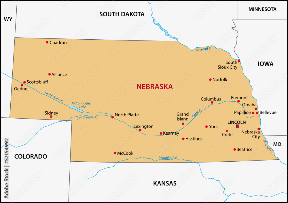 Obraz premium Nebraska map