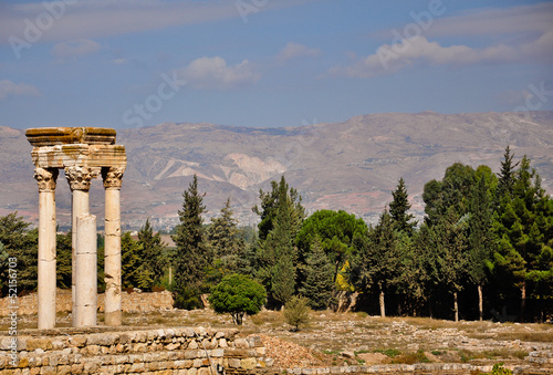 Ruins of the Umayyad city of Anjar in Bekaa Valley in Lebanon