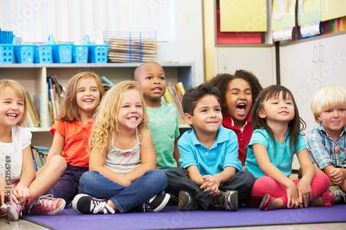 Group of Elementary Pupils In Classroom